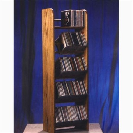 WOOD SHED Wood Shed 504 Solid Oak 5 Row Dowel CD Rack 504